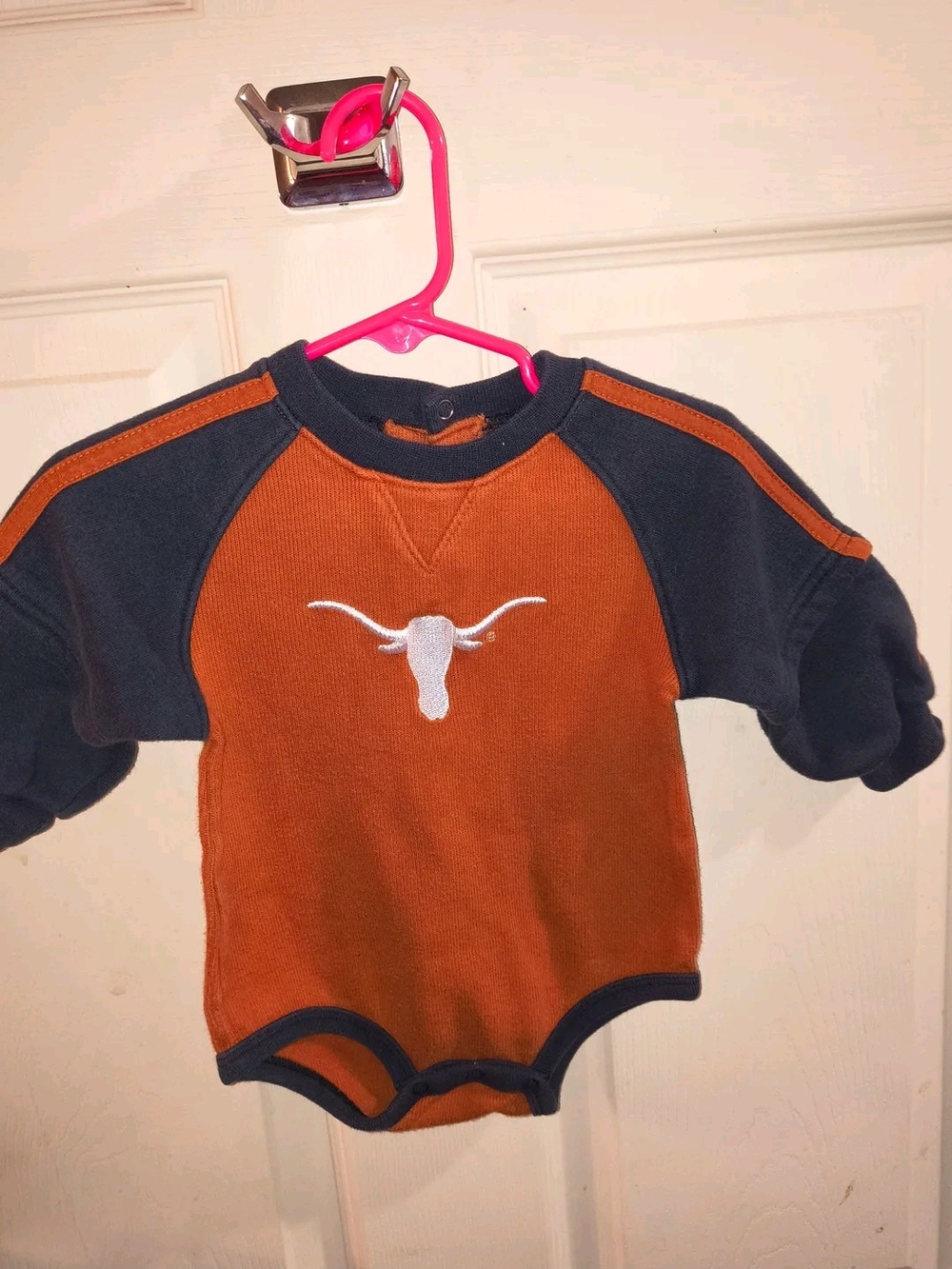 VINTAGE STARTER Orange and Navy Infant Longhorn Bodysuit